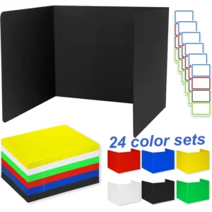 24-Piece PP Clamp-On Desk Divider Panels, Custom Size, School and Office Use