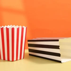 24 oz/32 oz/46 oz Disposable Custom Printed Cinema Square Popcorn Paperboard Containers, Foldable Packaging Box