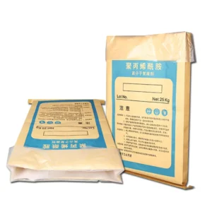 25kg Center Seam Laminated Kraft Paper PP Woven Composite Bag for Polyacrylamide PAM High Molecular Flocculant