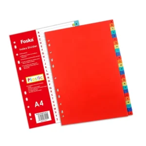 26 Tabs PP Index Dividers Assorted Colors Alphabetic Division A4 Waterproof PP File Dividers with 11 Hole Punch