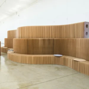 2m Height Honeycomb Cardboard Room Divider Flexible Paper Partition Customized Room Divider for Retail Store Showroom Exihition