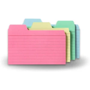 3×5-Inch Color Index Card Dividers with Blank Tabs
