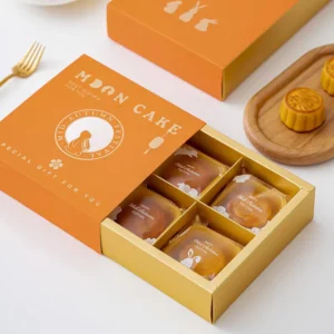 4/6-Piece Snow Skin Mooncake Box with Handle for Dessert Cookies