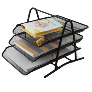 4-Tier Desk Paper Organizer Tray Office Metal File Tray