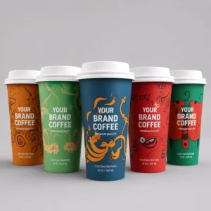 4 oz-32 oz Disposable Single-Layer Paper Cups with Custom Printing for Catering