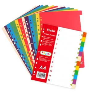5/6/10/12 Tab Document Classification Loose-Leaf Journal Divider Index Pages, Colorful A4 Paper Accessories