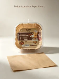 50 Sheets Square Food Grade Silicone Air Fryer Paper Liner, Non-Stick, Oilproof, Disposable