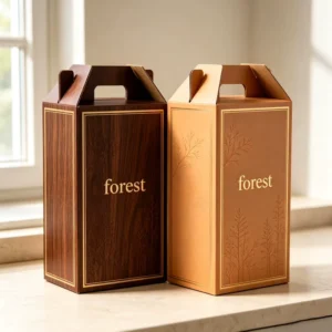 6-Bottle Wine Corrugated Box with Eco-Friendly Handle and Printed Design