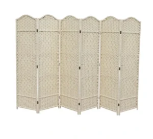 6-Panel Ice Cream Color Paper Rope Folding Room Divider Screen