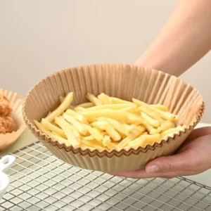 6.3-Inch Food-Grade Non-Stick Disposable Air Fryer Paper Liners, 50 Pieces, Blister Box, High Temperature, Double Bread