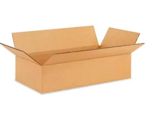 60x24x24″ Long Corrugated Flat Shipping Box with Logo Printed, BC Flute