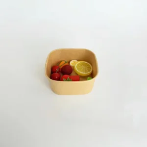 650ml Square Disposable Kraft Paper Food Serving Tray with Custom Logo