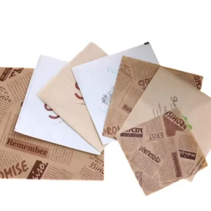 7.25″*7.25″ Custom Logo V Shaped Bottom Paper Bags Greaseproof PE for Bread Sandwich Sugar Potato Chips
