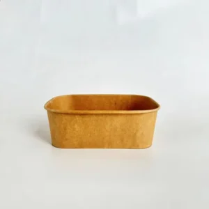 750ml Rectangular Kraft Paper Food Tray for Fast Food Takeaway