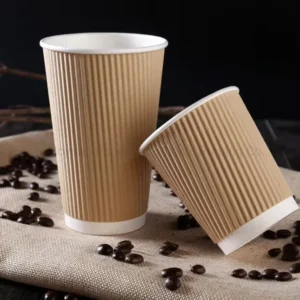8/10/12/16 oz Double-Wall Custom Disposable Kraft Paper Corrugated Coffee Cups