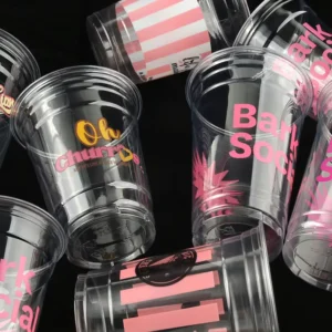 8oz 10 12 16 24 32 oz Custom Printing Logo Pp Pet Sealing Film Dessert Bubble Tea Coffee Disposable Clear Plastic Cup With Lid