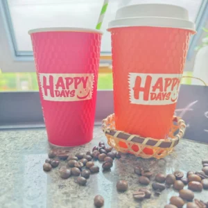 8oz 10oz 12oz 16oz 20oz Disposable Biodegradable Paper Cup Coffee Paper Cup Single Wall double Wall ripple embossed Paper Cup