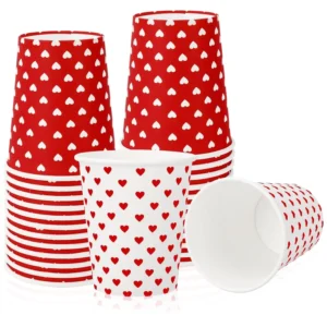8oz 18oz Double Wall Food Grade Valentine Disposable Paper Cup Factory Customized Takeaway Hot Drink Coffee Cup