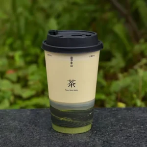 90 Caliber 16oz Disposable Double Wall Biodegradable Craft Paper Cups with CMYK Printing for Hot Coffee and Milk Tea