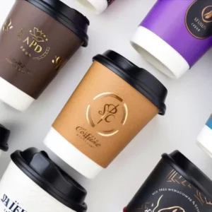 90mm Disposable Waterproof Eco-Friendly Embossed Double-Layer Paper Coffee Cups