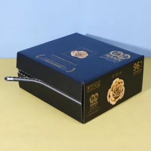 96-Piece Macaron and Chocolate Box, Recycled Cardboard, Tear-Strip, Black Matte Lamination, Biodegradable