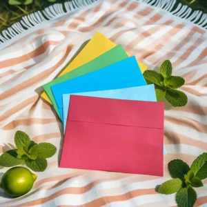 A2/A4/A6/A7 Kraft Paper Envelope Gold Foil Western Style Gummed Flap for Postcards & Letter Paper