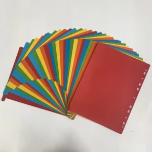 A4 11-Hole Colored Numeric Paper Index Dividers, 31 Blank Tabs