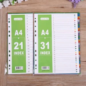 A4 11-Hole Loose-Leaf Index Dividers, Color Classification Pages, 5-31