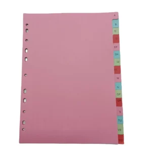 A4 11-Hole Various Color Alphabet Paper Index Dividers with 16 Blank Tabs
