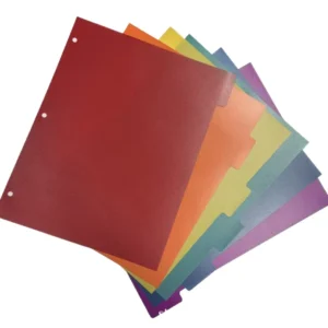 A4 3-Ring Binder Dividers with 6 or 8 Tabs, Paper Index Pages