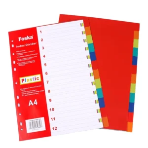 A4 Assorted Colors PP Index Divider