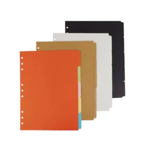 A4 B5 A5 A6 Paper 5-Tab Divider Index Pages with Protective Spacer for Planner Organizer