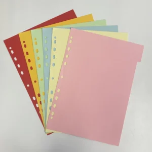 A4 Eleven Holes Various Colors Paper Index Page Set Board Dividers Six Blank Tabs