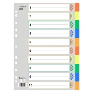 A4 File Dividers with Index Tabs, Punched Classification Paper for Binders and Loose-Leaf Notebooks
