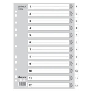 A4 File Dividers with Index Tabs Punched Classification Paper for Binders and Loose Leaf Notebooks