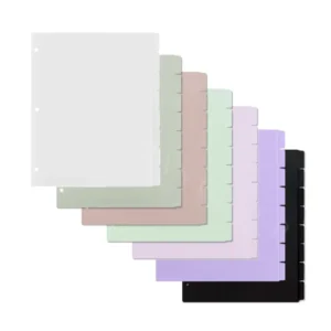 A4 Macaron PP 8-Tab Index Dividers, 3-Hole Morandi Color Planner Tabs