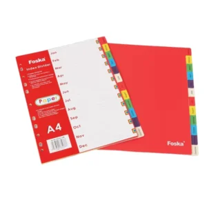 A4 Monthly Color Paper Index Divider