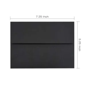 A7 Black Invitation Cards 5×7 Envelopes With Square Flap And Self Seal Perfect For Weddings Birthday Invitations