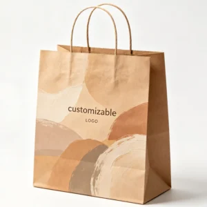 Abstract Texture Kraft Paper Tote Cotton Rope Handle Blended Texture Print Custom Logo Art Studio Gift Packaging Bag