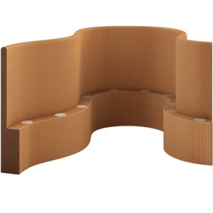 Accordion Kraft Paper Space Divider with Display Rack Honeycomb Cardboard Folding Paper Partition Mobile Wall