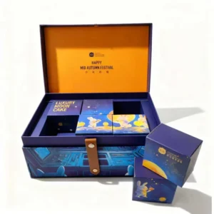 Advent Gift Packaging Cardboard Paper Mooncake Box with Handle, Double-Layer Drawer