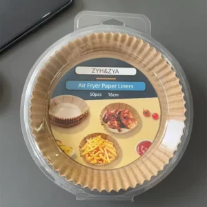 Air Fryer Paper Liners 50PCS Non-Stick Disposable Baking Paper Pulp Trays, Oil-Proof, Water-Proof