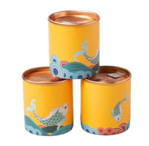 Airtight Round Paper Cardboard Storage Canister for Tea, Coffee, and Sugar