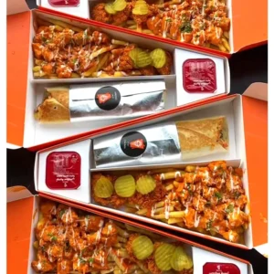 Arabic Halal Triangle Doner Kebab Shawarma Paper Compartment Box with Divider