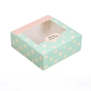 Aseptic Embossed Square Folding Paper Box with Window, Food-Safe Biodegradable Recycled Coated