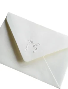 Beige Eco-Friendly Embossed Paper Invitation Envelopes with Thank You Card and Envelope Liners
