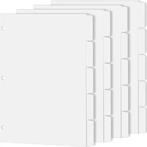 Binder Dividers for 3 Ring Binder 1 5 Cut Tabs Letter Size Blank Write on Page Dividers for School Office Home White