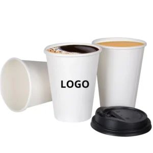 Biodegradable 9 oz White Hot Coffee Paper Cups with Custom Printing, Manufacturer in UAE