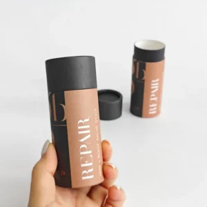 Biodegradable Black Kraft Paper Tube for Lotion or Deodorant Sticks, Push-Up Canister