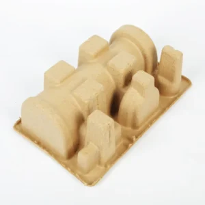 Biodegradable Brown Molded Pulp Protective Packaging Inserts with Four-Color Embossing